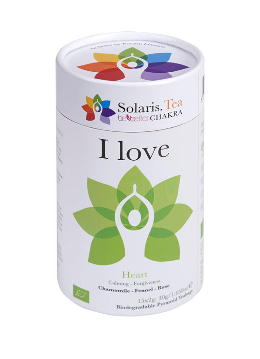 I Love - Heart Chakra Anahata - Organic Pyramid Teabags - Solaris Tea